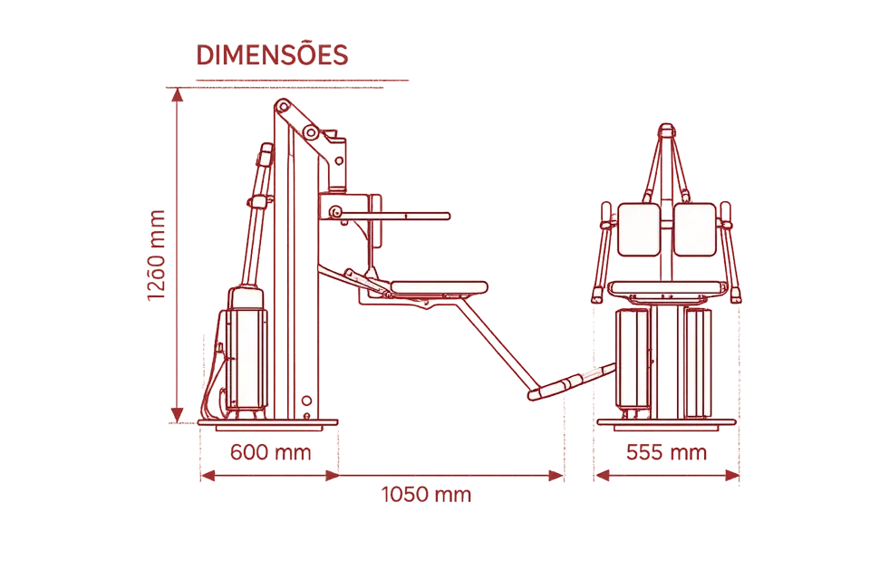 Dimensões técnicas de Elevador de piscina Ubatuba